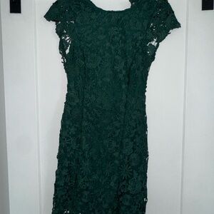 Lulus Forest Green Lace Mini Dress